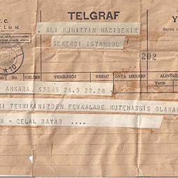 1950 Celal Bayar telegraf